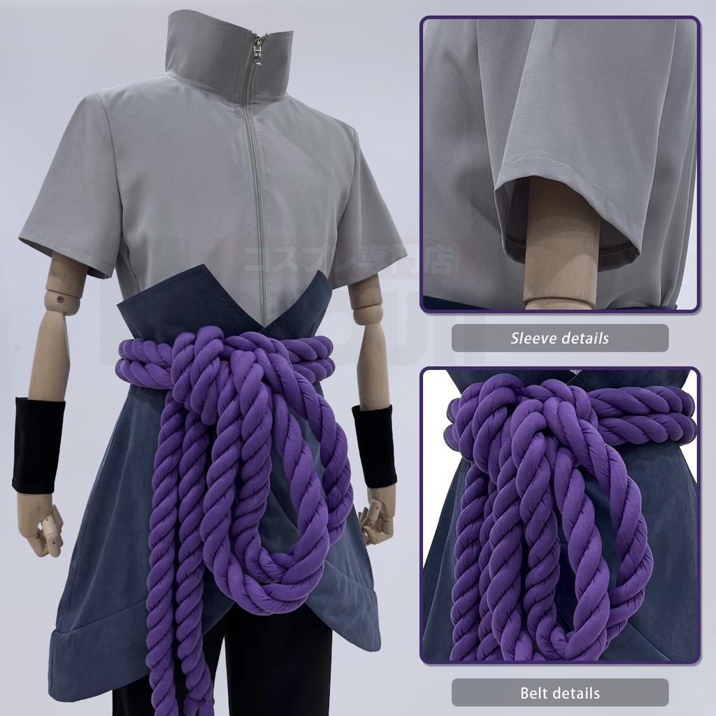 HOLOUN Anime Uchiha Sasuke Cosplay Costume Top Pants Belt Cos Convention Gift Adult Version Unisex