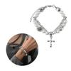 Sweet and Cool Cross Stitching Reflective Pearl Bracelet Crystal Gothic Punk Jewellery Wrist Bracelet Party Prom Gift