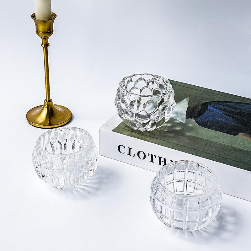 Nordic Glass Candlestick - Elegant Tea Light Holder for Weddings & Home Decor