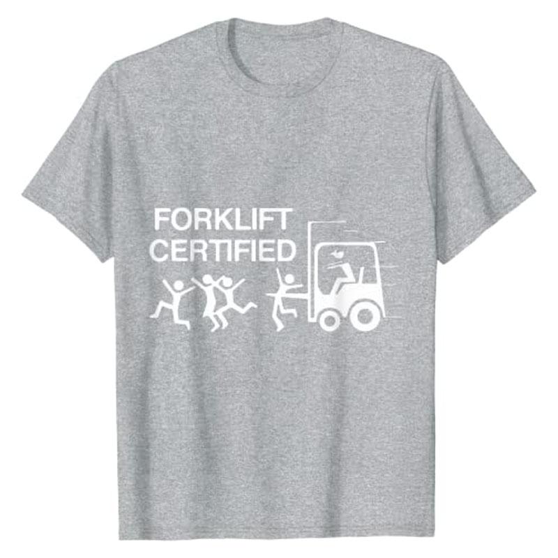 Funny Forklift Operator Forklift Certified Retro Vintage T-Shirt Humor Funny Graphic Tee Husband Gift Men's Fashion Cool Clothes