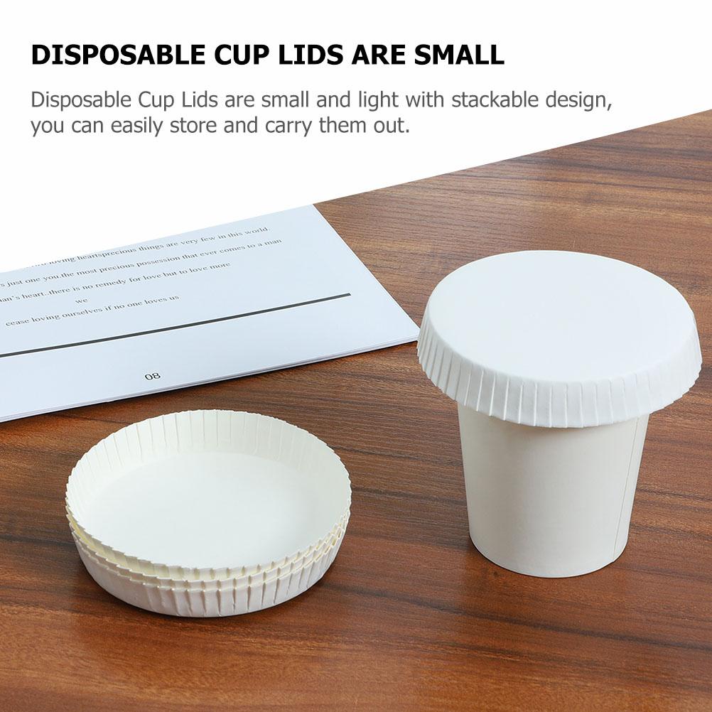 50 Pcs Disposable Paper Cup Lid Plastic Cups Coffee with for Lids Tea Covers Travel Mugs Drinks