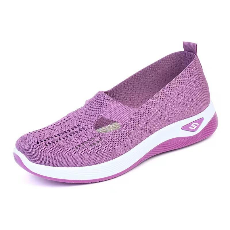 

Old Beijing cloth shoes women s summer breathable and comfortable middle-aged and elderly mother shoes flat bottom hollow mesh women s casual mesh sh 41 фіолетовий