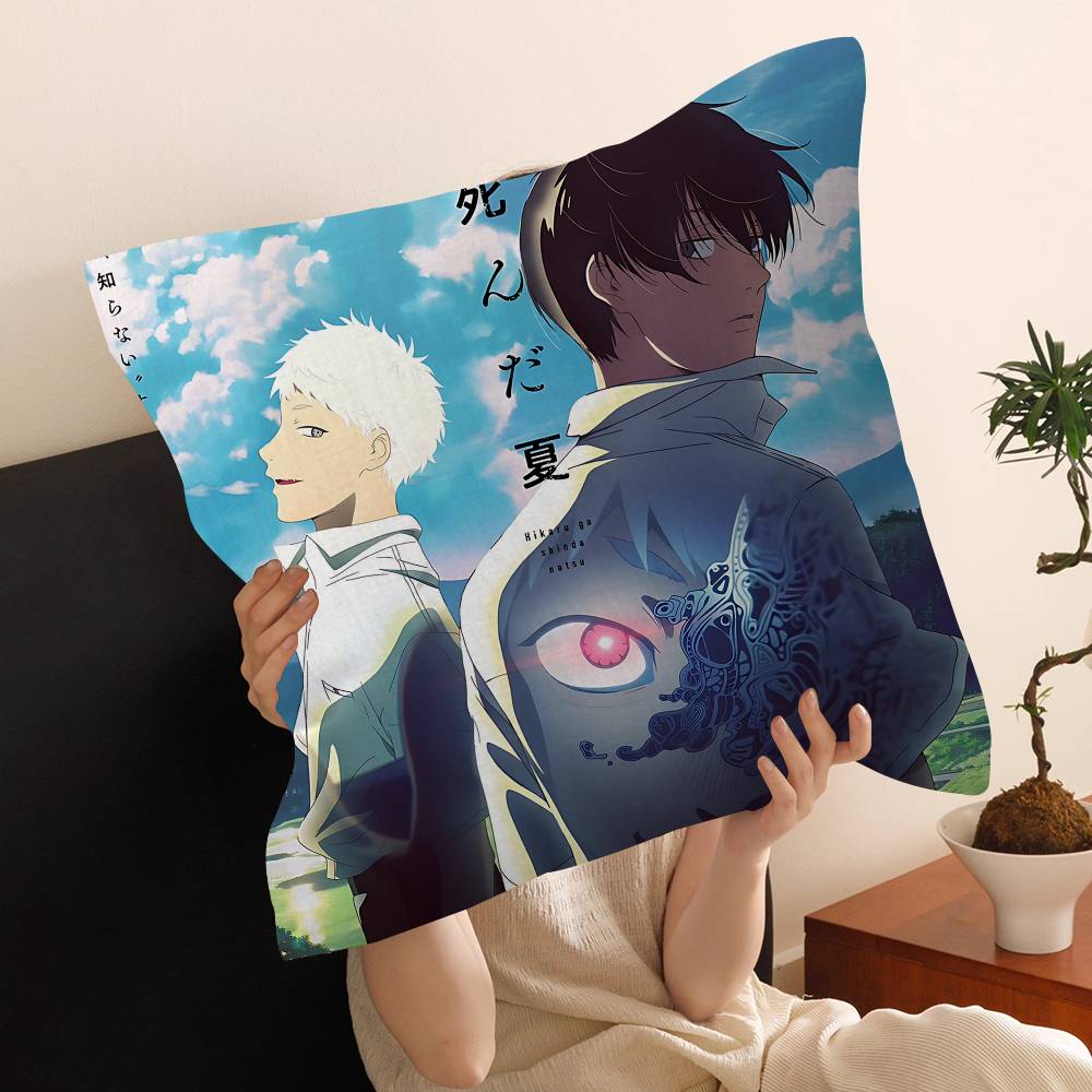 The S-Summer H-Hikaru Died Pillow Covers Cartoon Sofa Decorative Home Double-sided Printing Short Plush Cute Cushion Cover