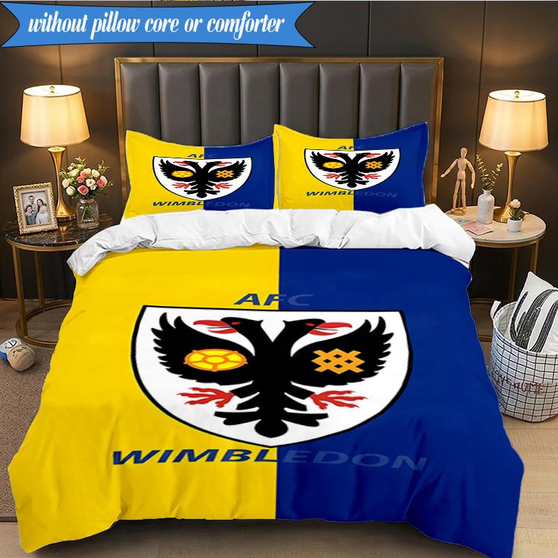 3PCS Afc Crest Printed Soft Bedding Set,Including 1pc Duvet Cover And 2pcs Pillowcases Perfect for Bedroom, Dormitory, Fan gift