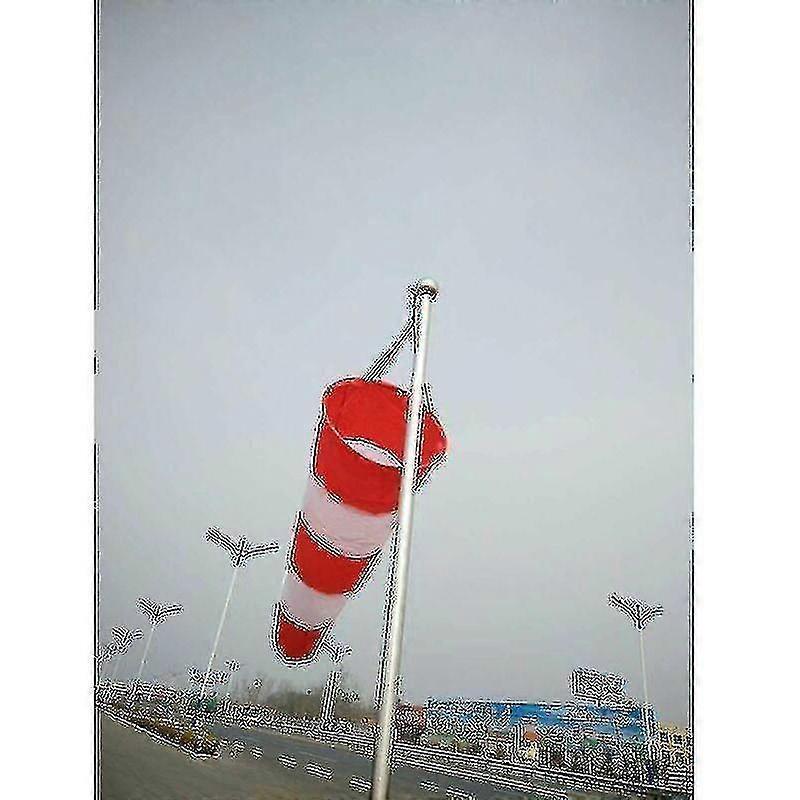 Outdoor Windsock, Wind Direction Indicator In Red And White 150x30x15cm. Suspension Swivel, Weatherproof, Wind Direction Indicator - Shang Jue
