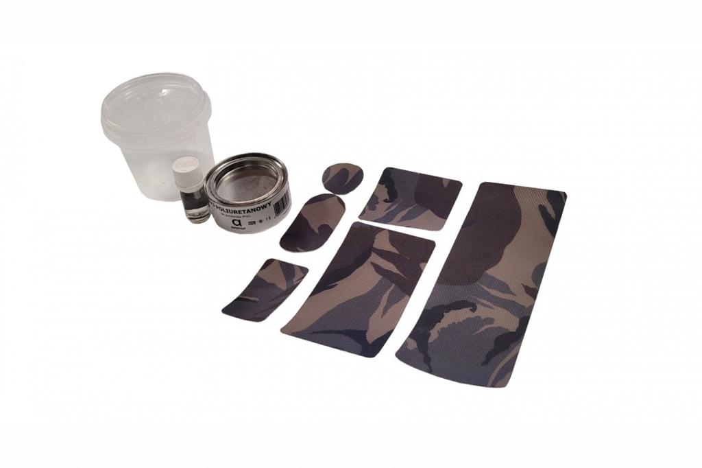 Zestaw naprawczy do pontonu pvc klej + 6x łatka camo moro