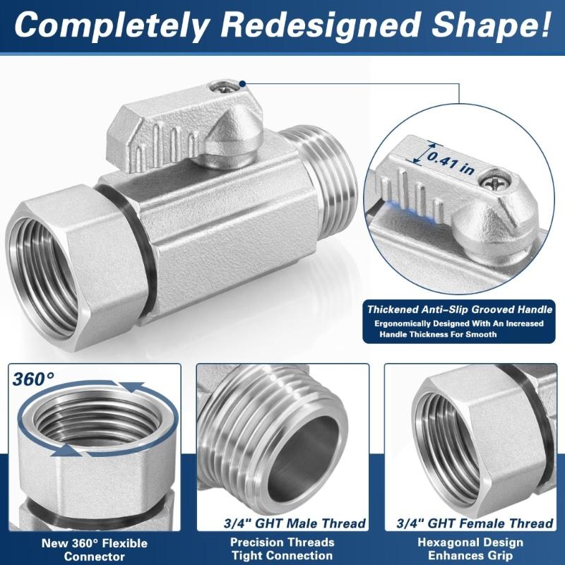 3/4Inch Male Female Thread Connector Brass Ball Valves Garden Hose Shut Close Valves Pipe Fitting With Thickened Handle