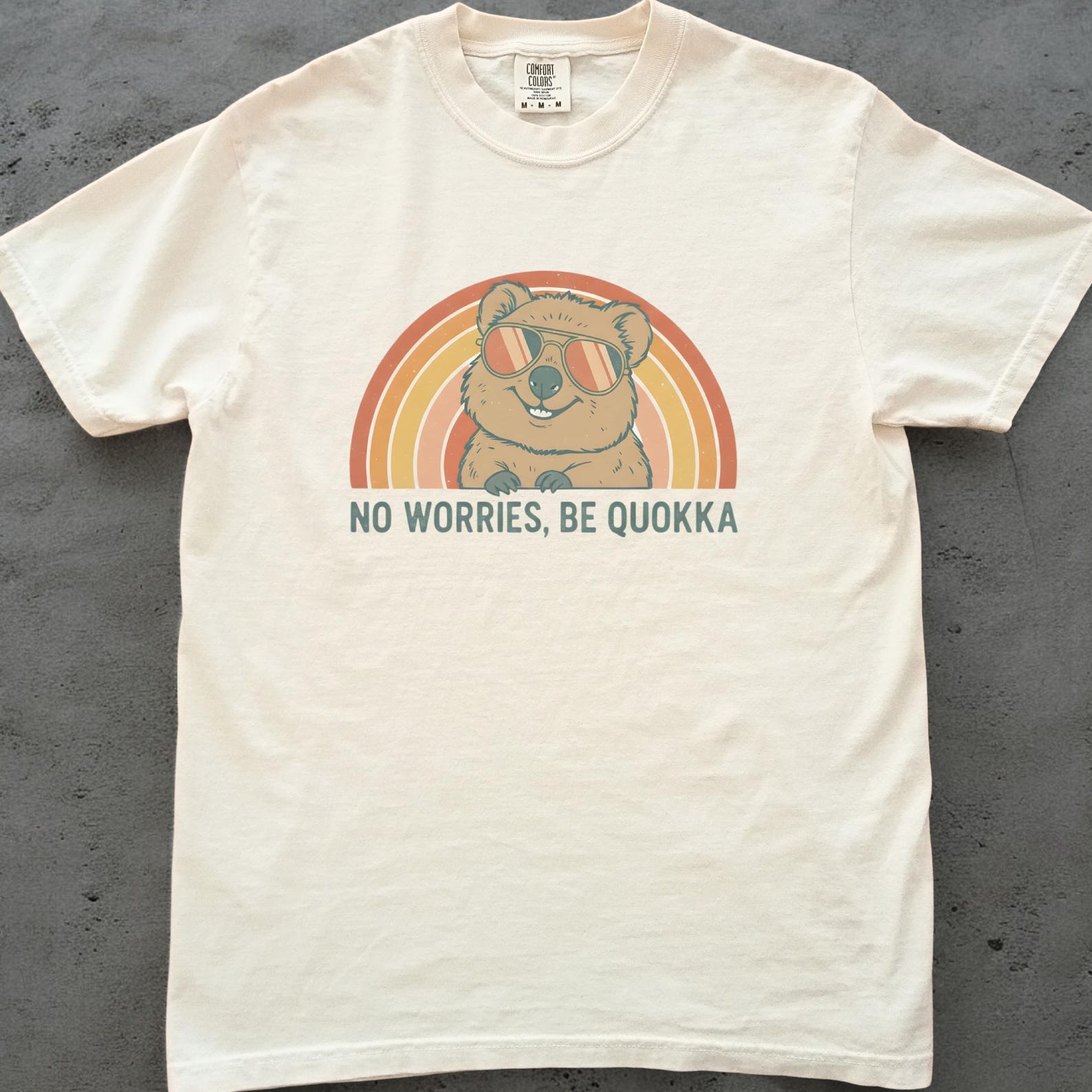 Quokka Shirt, No Worries Be Quokka Tee, Cute Animal Shirt, Aussie Wildlife Gift, Happy Quokka Graphic T shirt, Funny Positive Tee 2XL