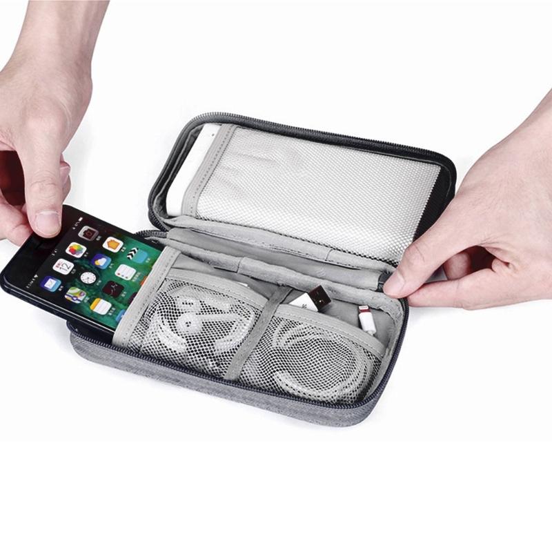Storage Bag Carrying Box for Case Organizer Cover Pouch Shockproof Travel for Case for Power Bank Earphone USB Data Cabl