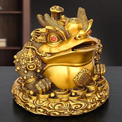 Feng Shui Copper Toad Ornament Ruyi Toad Three-legged Living Room Store Desktop Decor