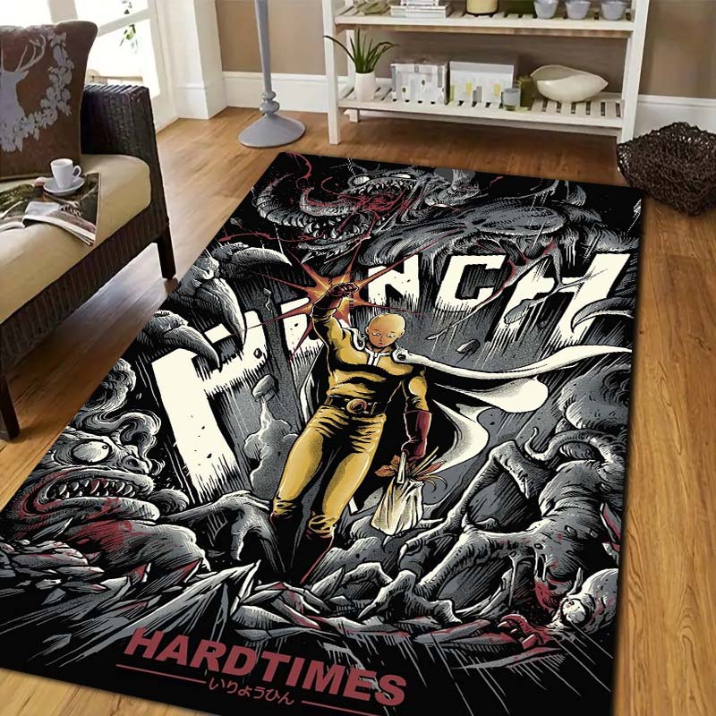 One Punch Man Saitama Cartoon Anime Printed Carpet Flannel Yoga Mat Living Room Bedroom Decoration Non slip Toilet Entrance rug