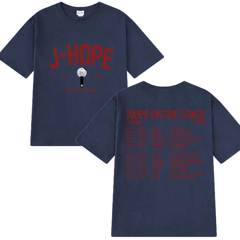 Kpop J-Hope Hope On The Stage Tour Setlist Printed T Shirt 2025 Men Women Fashion Y2k Short Sleeve T-shirts Unisex Cotton Tops