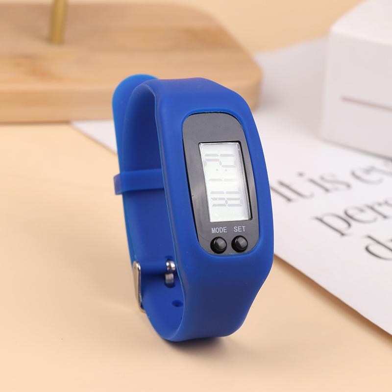 Led Pedometer Bracelet Step Counter Watch 12/24H Time Display Step Counter Watch Silicone Step Tracker Fitness Watch