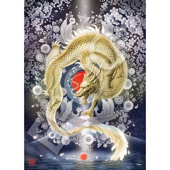 EPOCH 500-Piece Jigsaw Puzzle Illustration/Art Auspicious Painting Lucky Golden Dragon (38×53cm) 06-