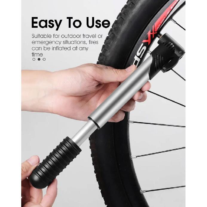 Bicycle Pump Portable Silver Pump Road Mountain Bike Pump Riding Tire Filling Pump Riding Equipment Outdoor Equipment