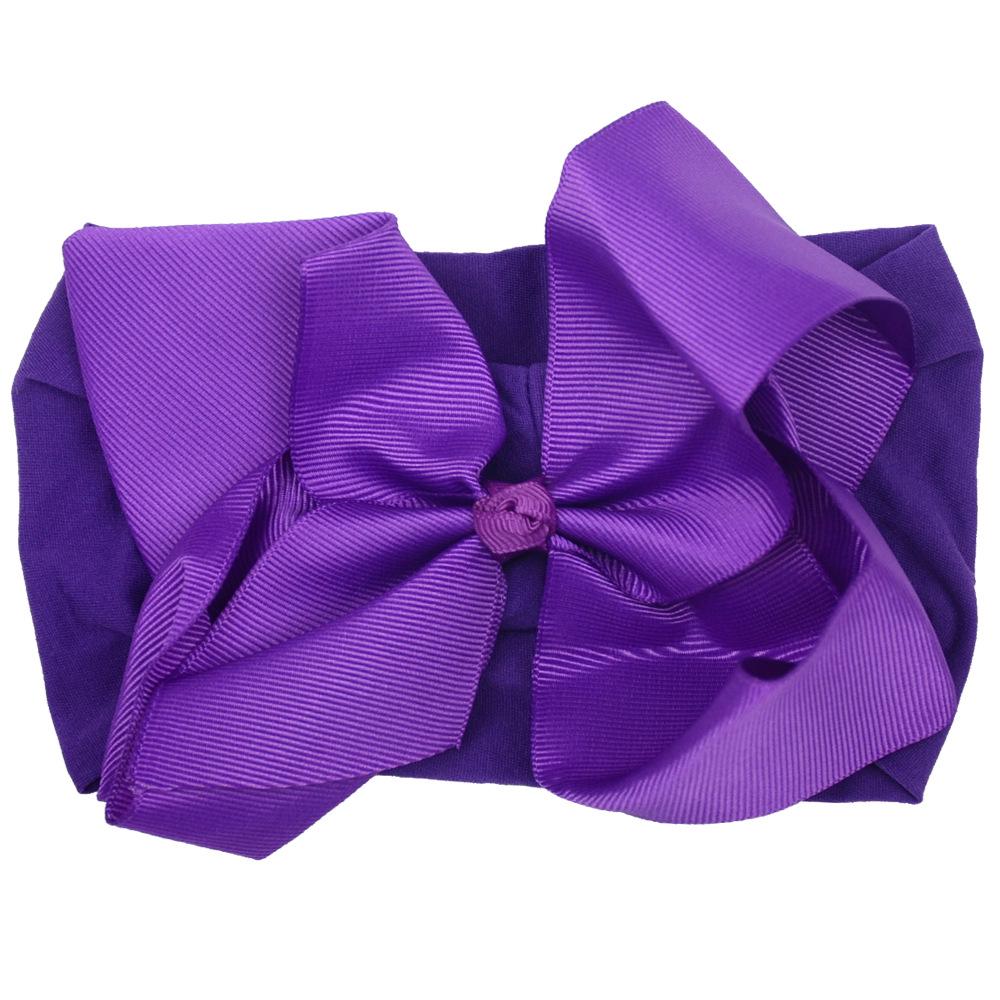European 6-Inch Elastic Baby & Parent-Child Headband - Solid Color Bow Nylon Hair Accessory