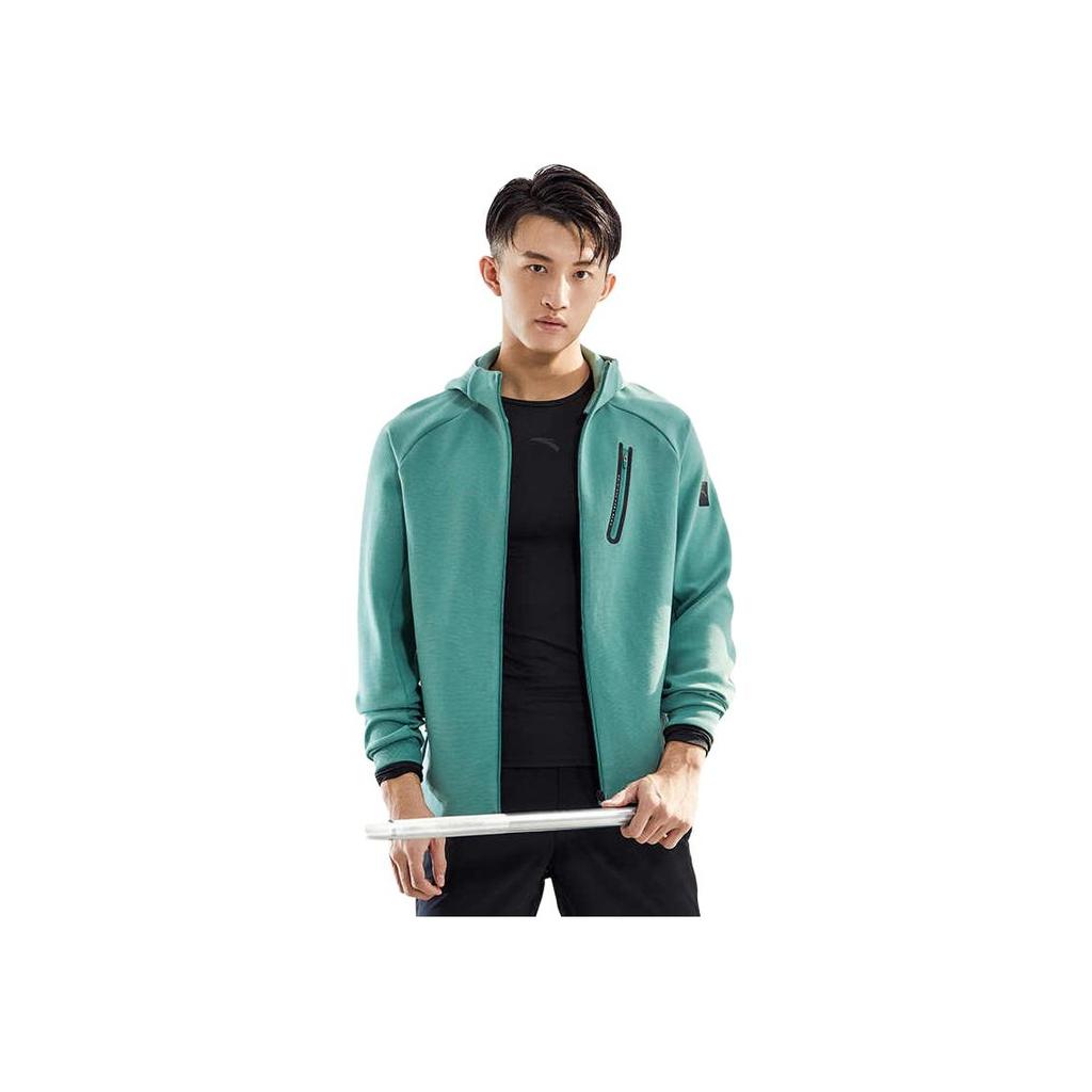 Anta Cárdigan Cálido con Capucha Chaqueta de Punto Chaqueta Unisex Verde 152147715-2