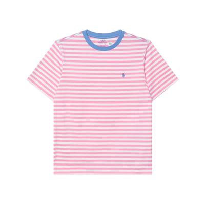 Polo Kids Koszulka w paski z krótkim rękawem Dziecięce topy Różowy 323952450-005