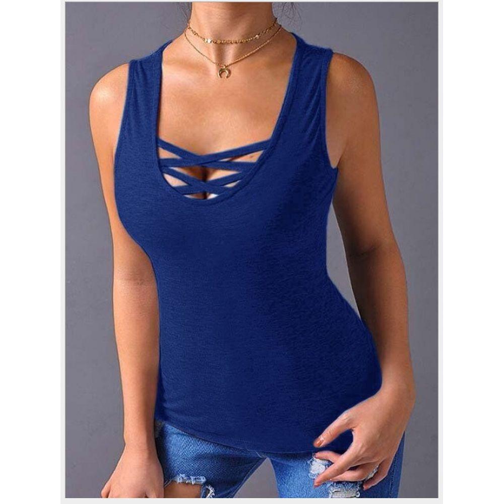 New Women Fashion Vest Sleeveless Blouse Ladies Solid Color Tank Tops Casual Graphic Tee Female Casual Summer Tops T-Shirts
