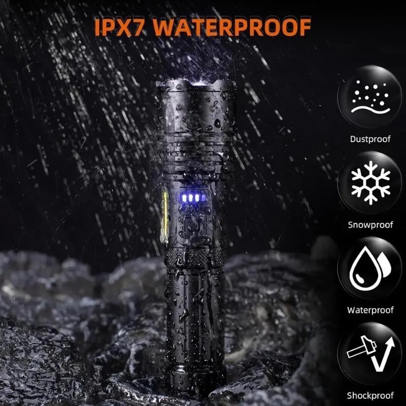High Power LED Flashlight Type-c Rechargeable Flashlight Strong Light Outdoor Portable Torch Light Camping Fishing Work Lantern