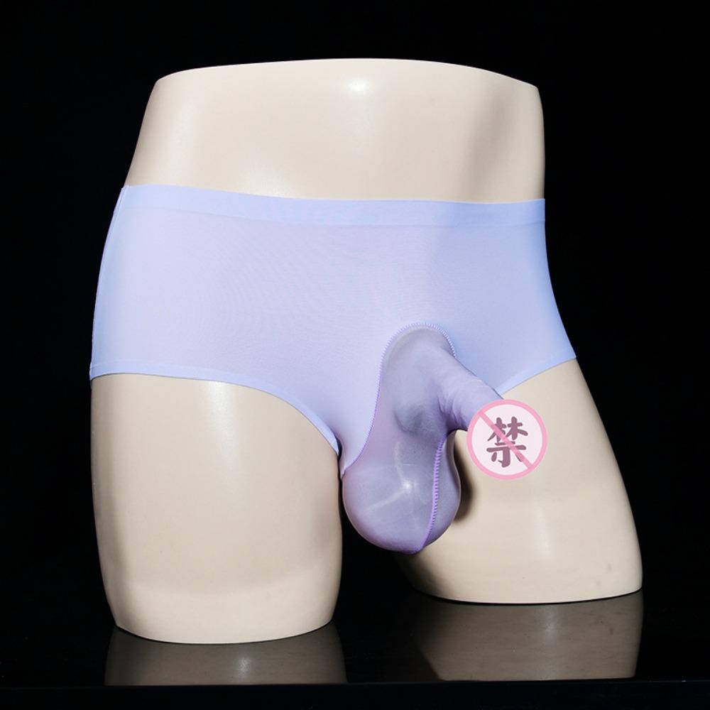 Cross-border Men's Underwear Jj Set Stockings Briefs Ice Silk Seamless Bullet Separation Sexy Large Size Shorts Men's Underwear