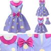 Girls Cotton Blend Sleeveless Bow Dress With Polka Dot Print For Spring And Fall