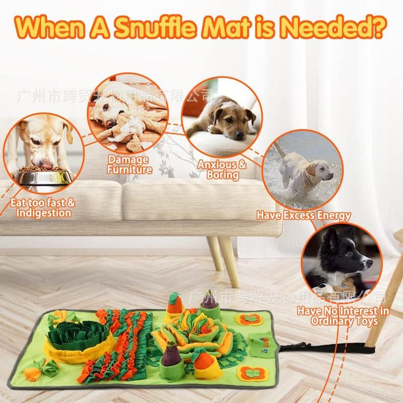 Dog Cat Rabbit Snuffle Mat Mental Stimulation Sensory Enrichment Non-Slip Durable Easy Clean Fleece Training Toy