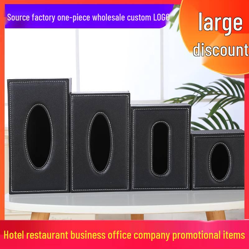 Simple PU Leather Tissue Box for Home, Hotel, or KTV with Custom Logo