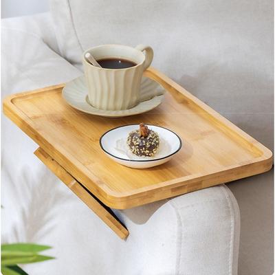 Portable Space Saving Wooden Folding Sofa Table Clip-On Anti-slip Sofa Armrest Tray Sturdy Convenient Couch Arm Side Holder Home