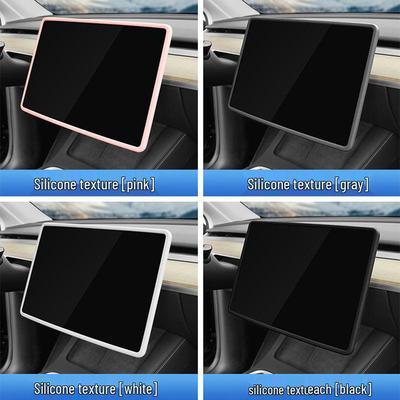 Tesla Model 3/Y Navigationsbildschirm Schutzrahmen aus Silikon - Kollisionsschutz-Zubehör für Mittelkonsole