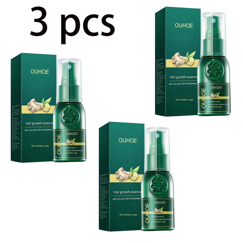 OUHOE Ginger Hair Essence 30ml promotes hair growth, prevents dry, damaged, and thinning hair, and acts as an anti-hair loss and hair growth spray