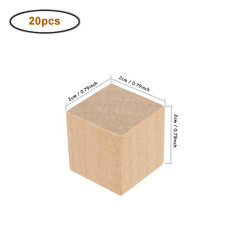 1-5cm Natural Blank Wooden Blocks, Unfinished Pine Wood Cube for DIY Craft Art, Painting, Home Decor, Puzzle Making, Baby Shower