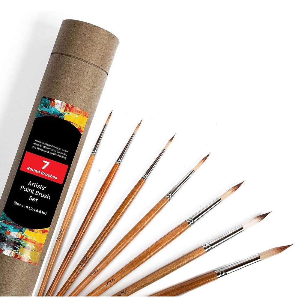 Handmade Professional Artist Painting Brush Set for Acrylic, Watercolor, & Gouache Painting with Brush Holder - Cruelty-Free