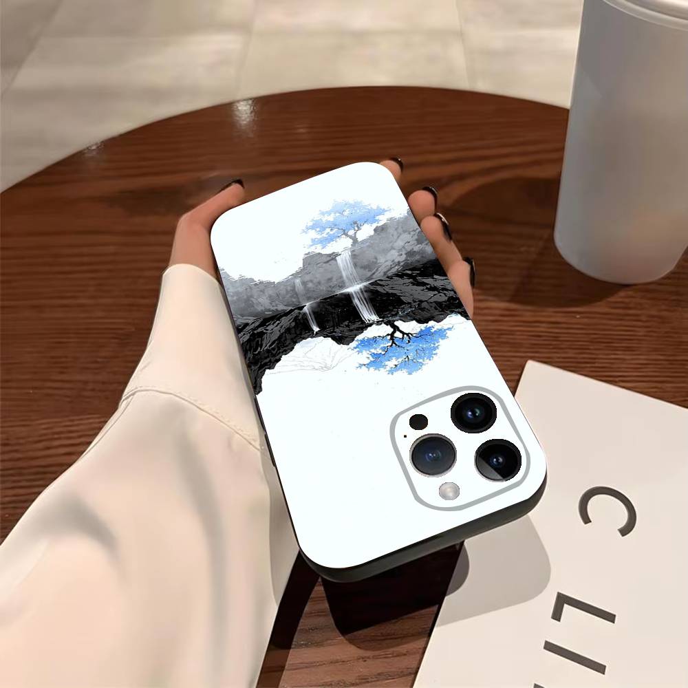 By The Mountainside Phone Case For iPhone 17,16,15,14,13,12,11,Pro,X,XS,Max,Plus Soft Black Cover