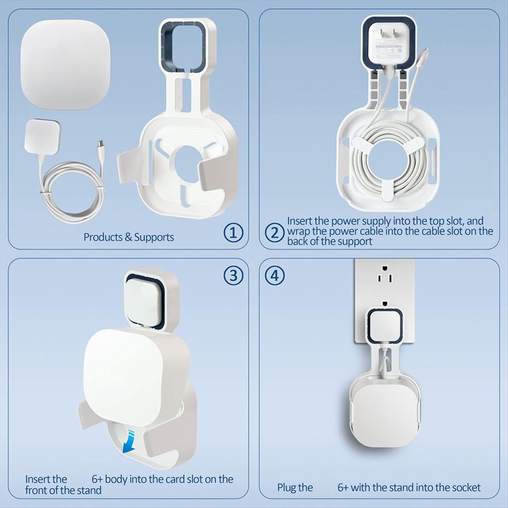 Wall Mount Bracket for + Dual-Band Mesh Wi-Fi 6+ Router, Sturdy Socket Bracket, Space Saving, Wire Management