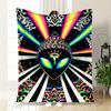 "Psychedelic Alien Tapestry - Trippy Wall Art for Your Room"Blanket Flannel Throw Blanket for Sofa, Bed, Travel, Camping, Office, Couch, Cha