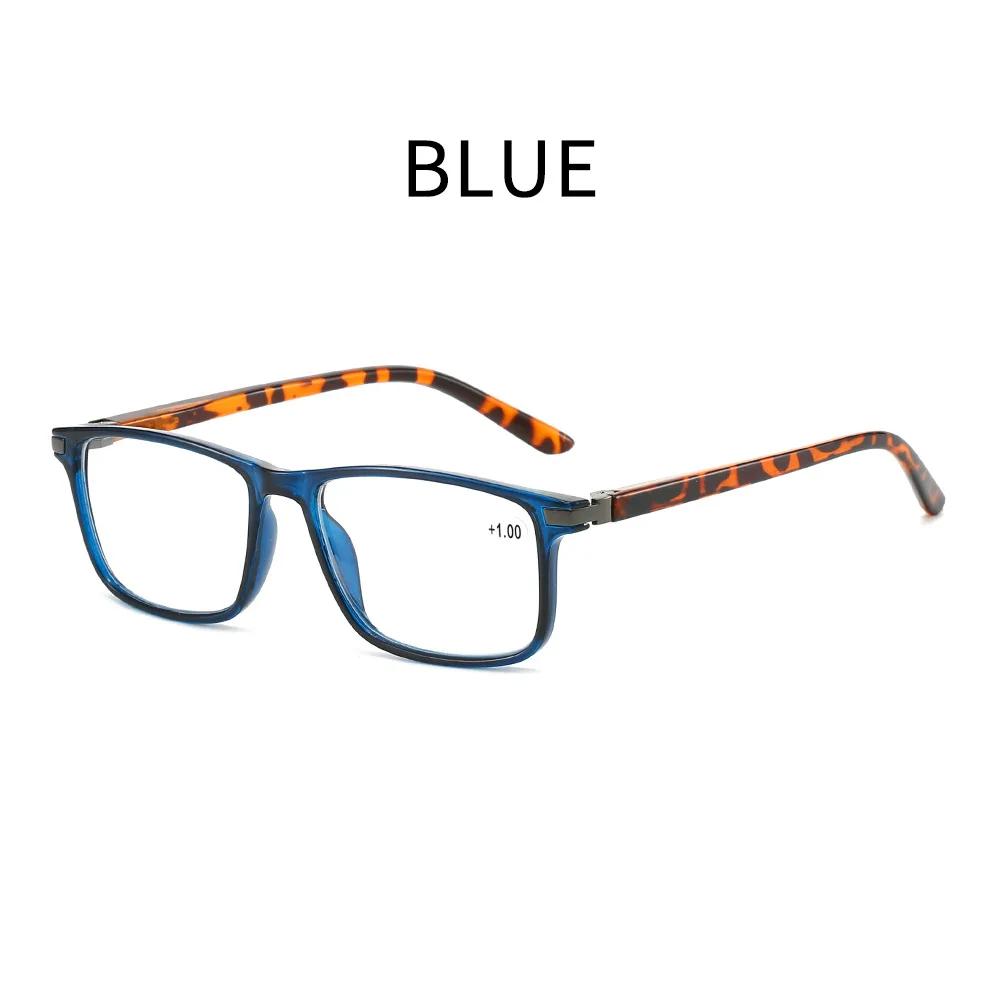 Men's and Women's New Anti-blue Light Farsighted Glasses Retro Square Frame Ultra-light High-definition Presbyopia Glasses +4.0