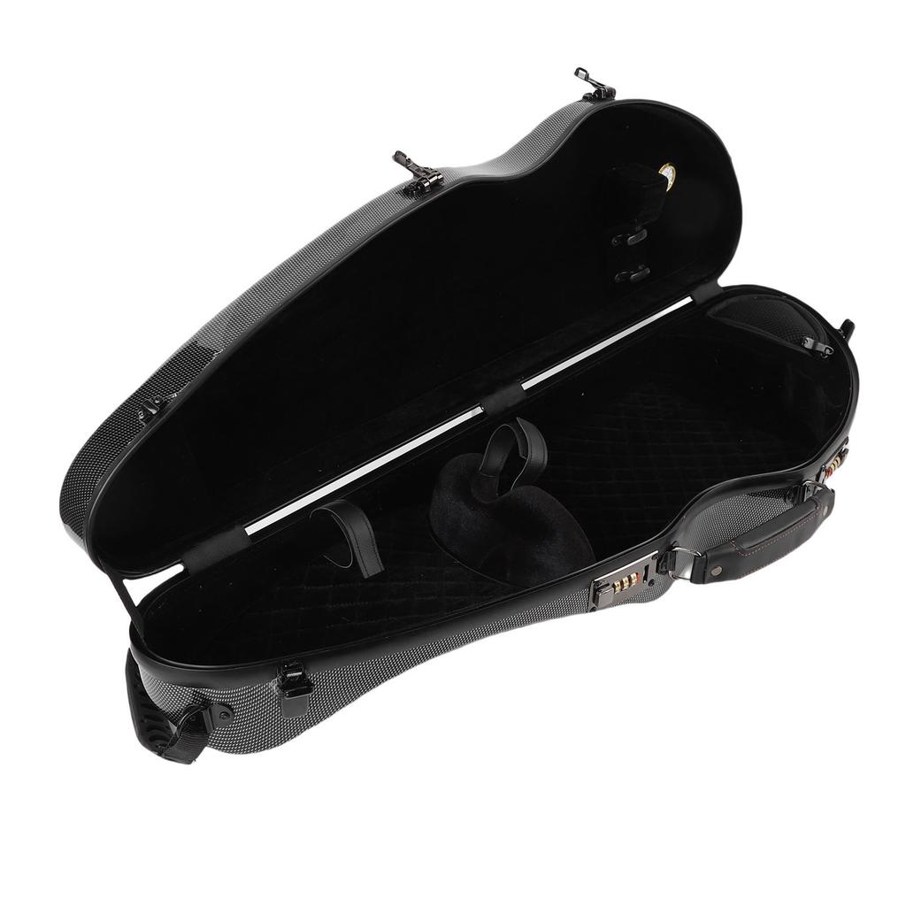 Violin Storage Box Black Color Double Straps Lightweight Carbon Fiber Portable 4 4 Full Size Violin Case with Lock