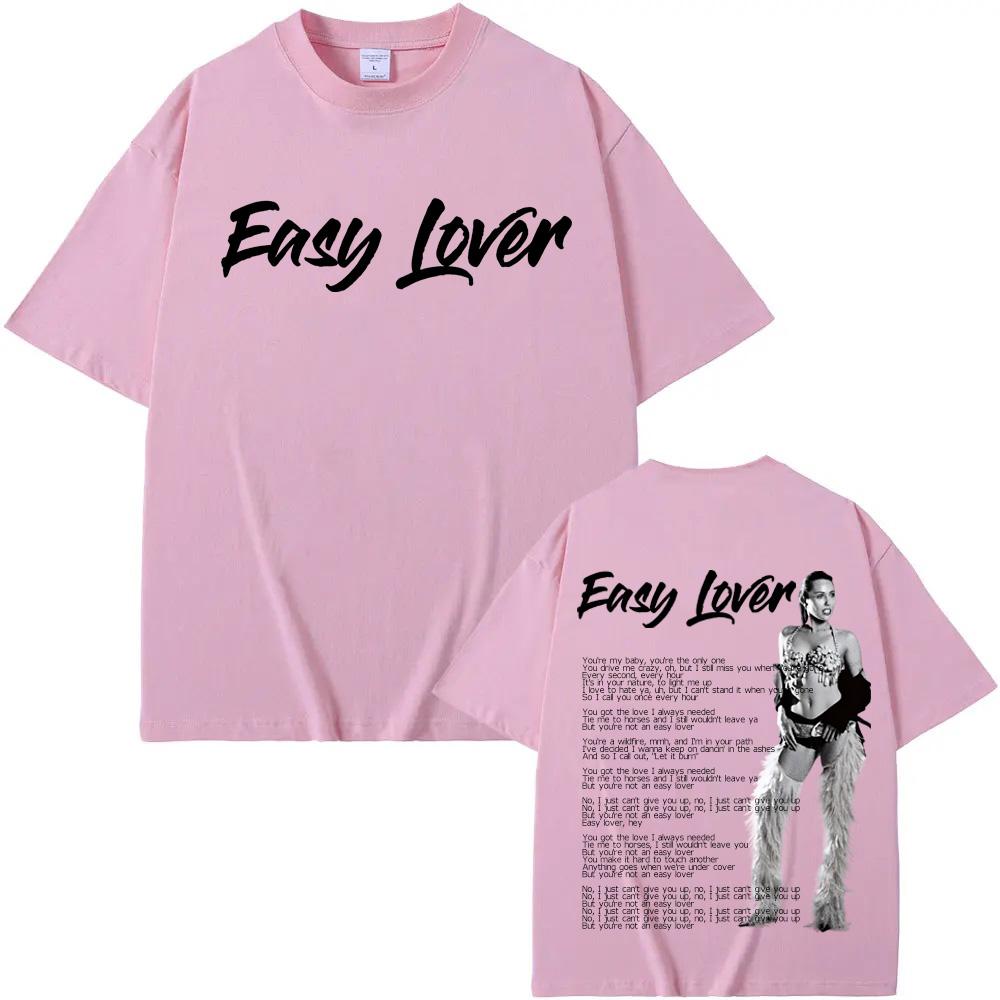 Miley Cyrus -Easy Lover Tshirts Graphic Print T-shirts Men Women Fashion Casual Rock Streetwear Cotton Short Sleeve High Quality