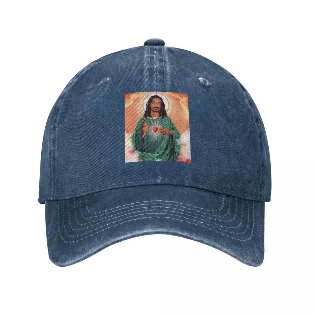 Retro Snoop Dogg Jesus Baseball Caps for Unisex Women Distressed Washed Snapback Cap Rapper Outdoor Activities Caps Hat