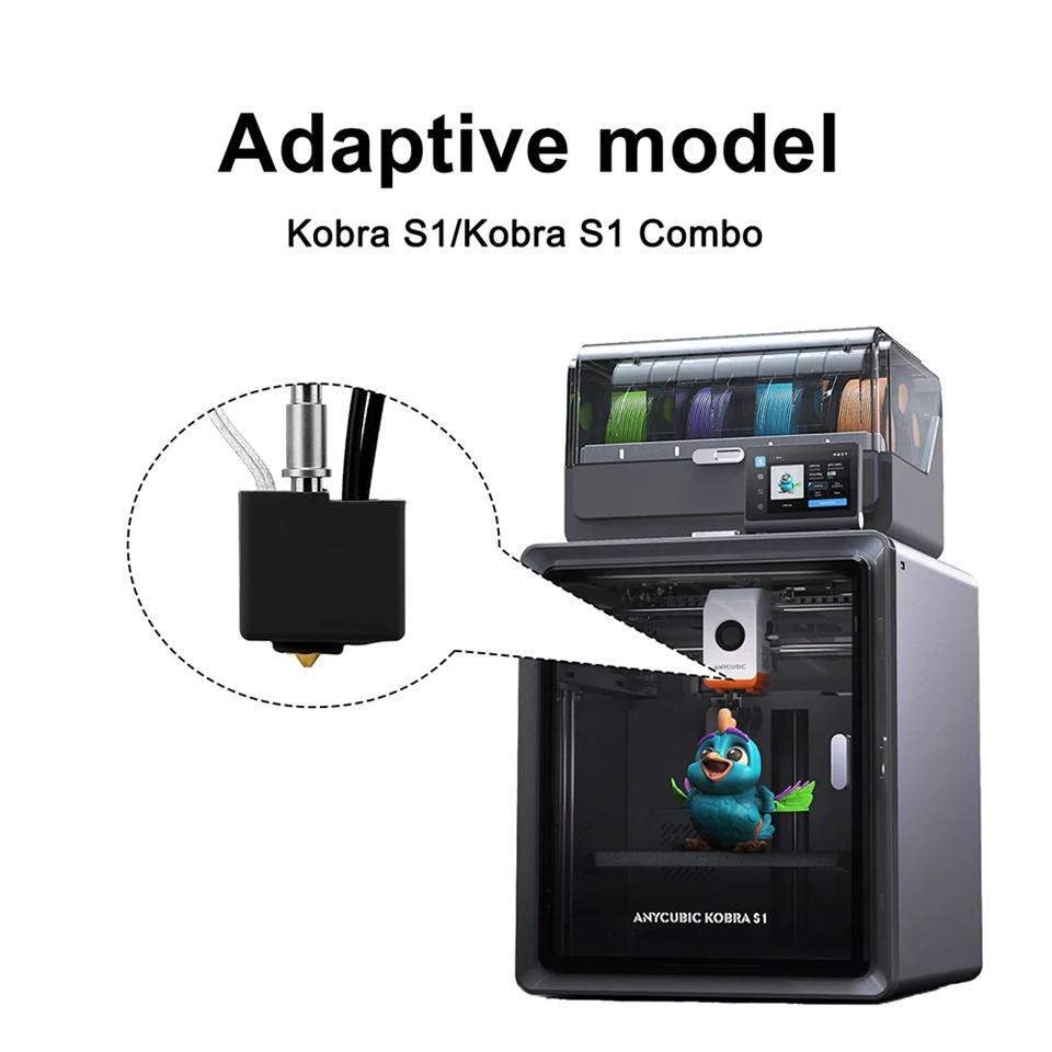 3D Printer Parts for Anycubic Kobra S1 Combo Hotend Kobra S1C Hot End Kit Nozzle 0.2 0.4 0.6 0.8mm Hotend Thermistor Kobra S1