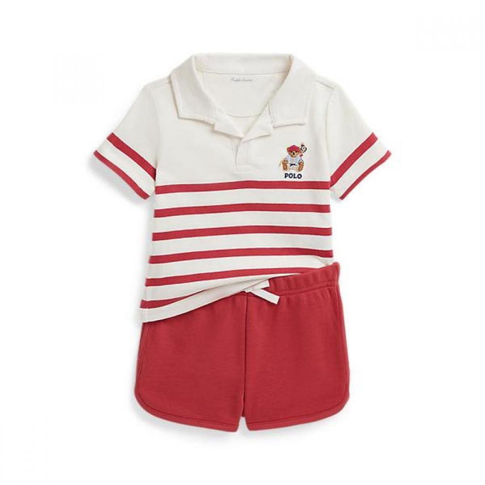 

Polo Ralph Lauren Baby Boy Polo Bear Jersey Shirt And Terry Short 24M