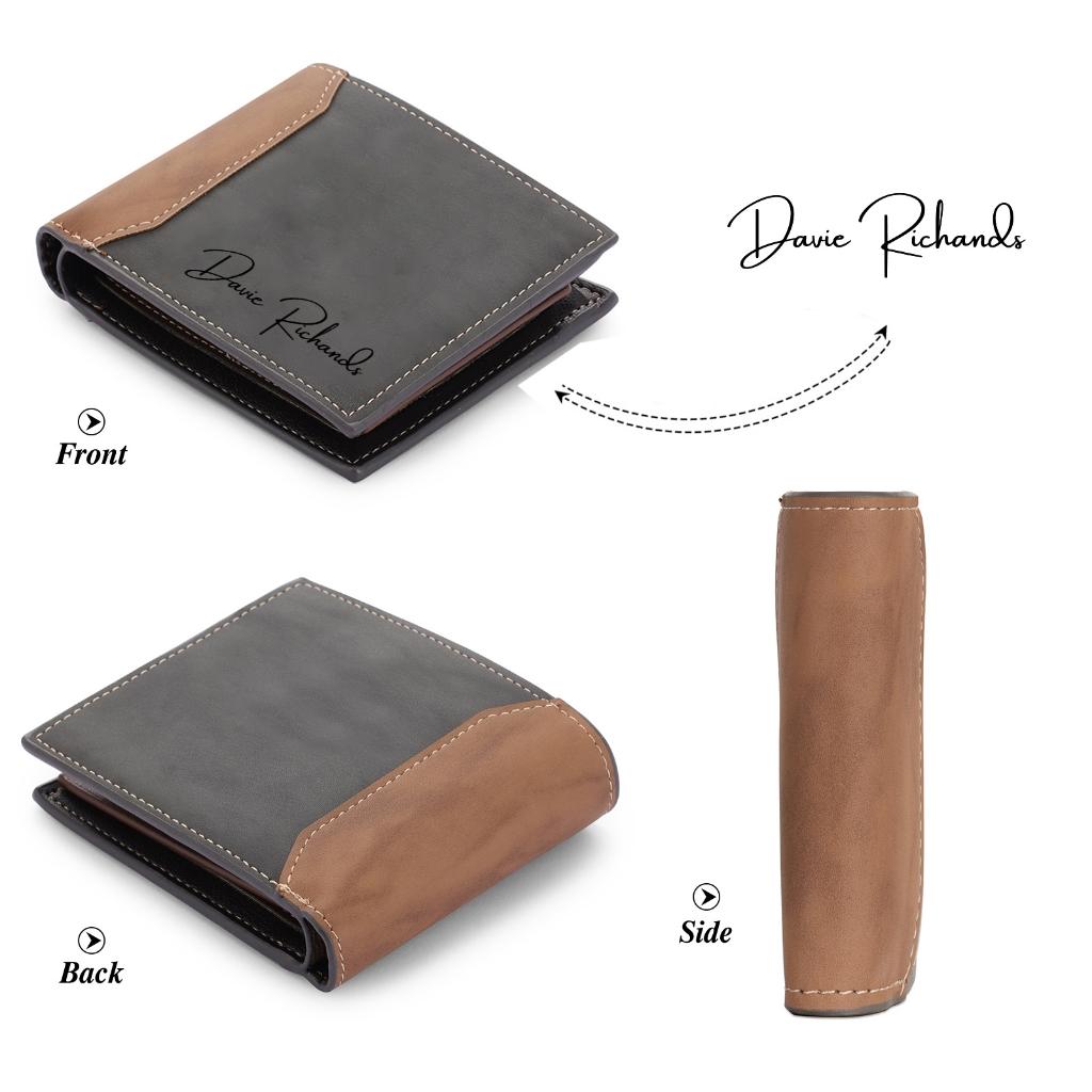 Picture Card Holder Wallet Bifold Wallet for Men Gift for Husband Father's Day Anniversary Birthday Gifts