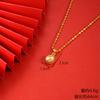 Vietnamese gold-plated necklace for women, long-lasting color, vintage heart-shaped imitation gold jewelry, copper alloy accessory, new clavicle