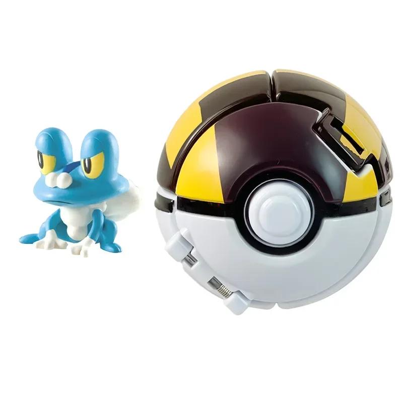 Pokemon Model with Ball Poke Pokeball Mew Groudon Solgaleo Mewtwo Pikachu Meowth Charizard Kyogre Fennekin Froakie Chespin Toy