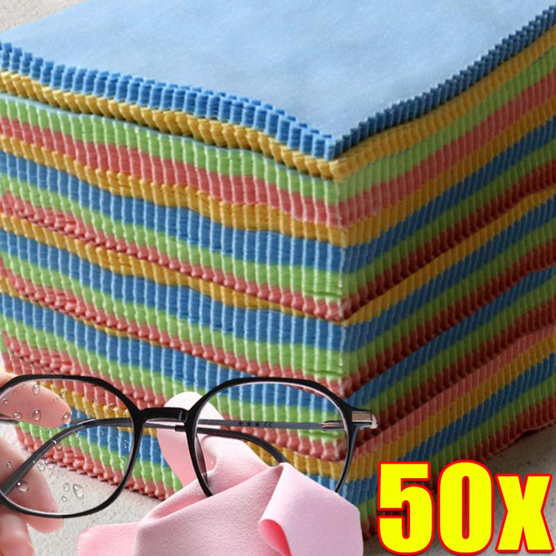 10-100pcs Soft Chamois Glasses Cleaner Eyeglasses Microfiber Clean Cloth For Lens Clothes Phone Screen Cleaning Wipes Cleaner