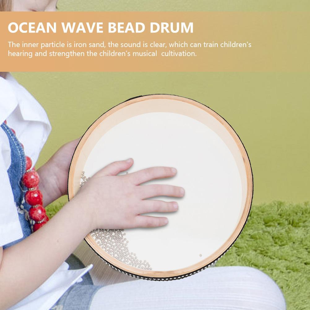 Wave Drum, Children's Musical Instrument, Ocean-Sound Hand Drum, Children's Wave Bead Accompaniment Instrument, Orff Percussion Instrument