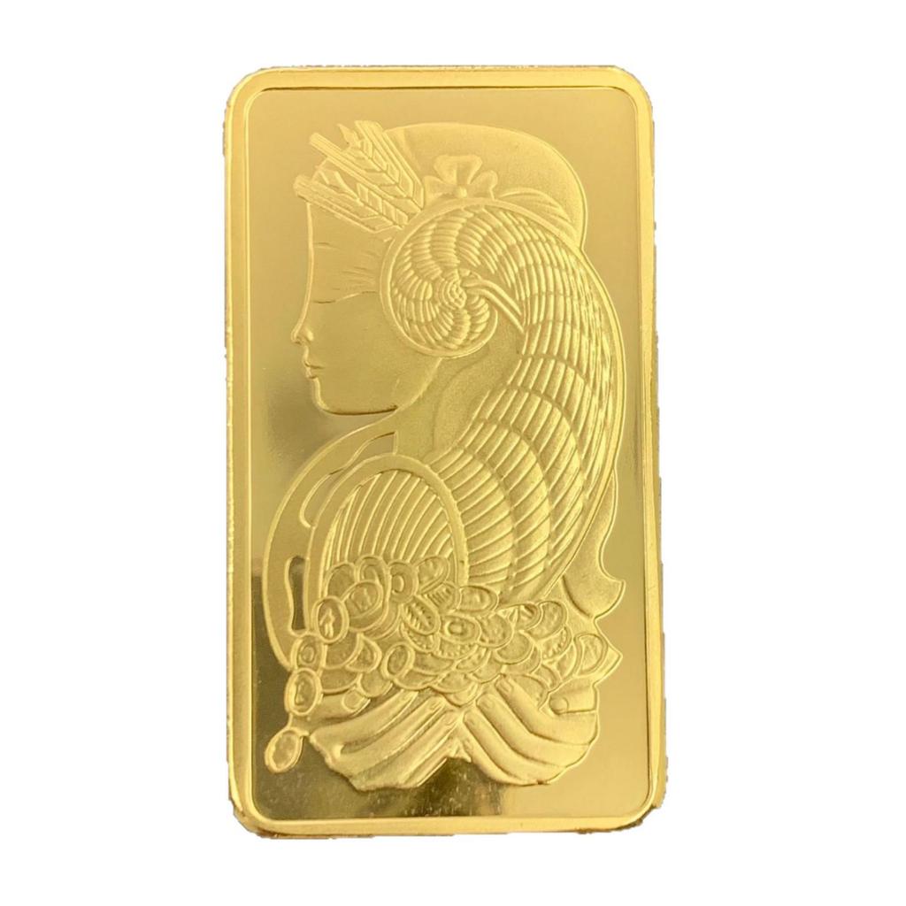 Swiss Goddess of Wealth Commemorative Gold Bar Badge