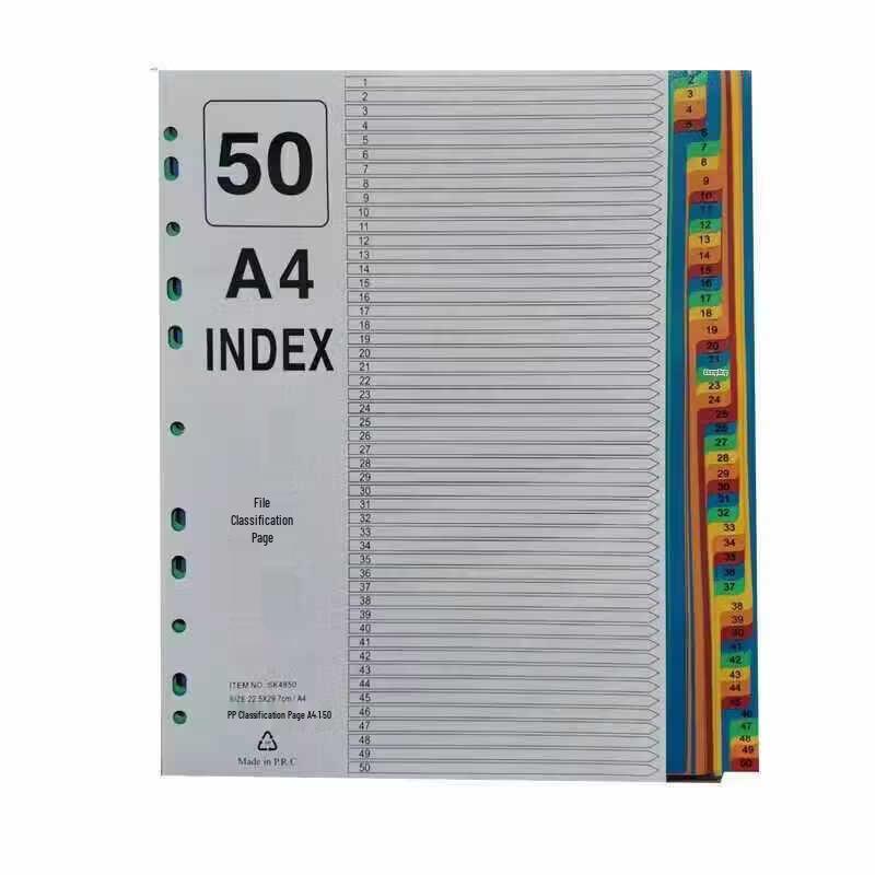 TRNFA A4 Colored Index Divider Paper