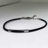 Glory_Arden [Unisex] Surgical Steel Copper-Shaped Unit Leather Bracelet / Ghmb-289